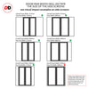 Bespoke Room Divider - Eco-Urban® Baltimore Door Pair DD6301F - Frosted Glass with Full Glass Sides - Premium Primed - Colour & Size Options