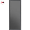 Baltimore 1 Pane Solid Wood Internal Door Pair UK Made DD6301SG - Tinted Glass - Eco-Urban® Stormy Grey Premium Primed