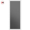 Baltimore 1 Pane Solid Wood Internal Door Pair UK Made DD6301SG - Tinted Glass - Eco-Urban® Cloud White Premium Primed