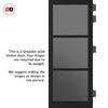 Manchester 3 Pane Solid Wood Internal Door Pair UK Made DD6306 - Tinted Glass - Eco-Urban® Shadow Black Premium Primed