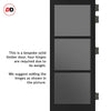 Manchester 3 Pane Solid Wood Internal Door UK Made DD6306 - Tinted Glass - Eco-Urban® Shadow Black Premium Primed