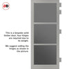 Manchester 3 Pane Solid Wood Internal Door Pair UK Made DD6306 - Tinted Glass - Eco-Urban® Mist Grey Premium Primed