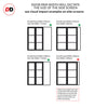 Bespoke Room Divider - Eco-Urban® Manchester Door Pair DD6306C - Clear Glass with Full Glass Side - Premium Primed - Colour & Size Options