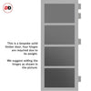 Brooklyn 4 Pane Solid Wood Internal Door Pair UK Made DD6308 - Tinted Glass - Eco-Urban® Mist Grey Premium Primed