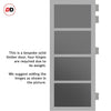 Brooklyn 4 Pane Solid Wood Internal Door Pair UK Made DD6308 - Tinted Glass - Eco-Urban® Mist Grey Premium Primed