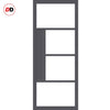 Handmade Eco-Urban® Boston 4 Pane Single Absolute Evokit Pocket Door DD6311G - Clear Glass - Colour & Size Options