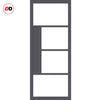Handmade Eco-Urban Boston 4 Pane Single Absolute Evokit Pocket Door DD6311G - Clear Glass - Colour & Size Options