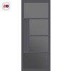 Boston 4 Pane Solid Wood Internal Door UK Made DD6311 - Tinted Glass - Eco-Urban® Stormy Grey Premium Primed