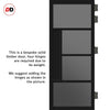 Boston 4 Pane Solid Wood Internal Door Pair UK Made DD6311 - Tinted Glass - Eco-Urban® Shadow Black Premium Primed