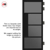 Boston 4 Pane Solid Wood Internal Door UK Made DD6311 - Tinted Glass - Eco-Urban® Shadow Black Premium Primed