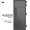 Boston 4 Pane Solid Wood Internal Door Pair UK Made DD6311 - Tinted Glass - Eco-Urban® Stormy Grey Premium Primed