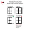 Bespoke Room Divider - Eco-Urban® Sheffield Door Pair DD6312C - Clear Glass with Full Glass Side - Premium Primed - Colour & Size Options