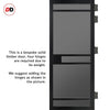Sheffield 5 Pane Solid Wood Internal Door Pair UK Made DD6312 - Tinted Glass - Eco-Urban® Shadow Black Premium Primed