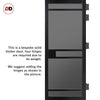 Sheffield 5 Pane Solid Wood Internal Door Pair UK Made DD6312 - Tinted Glass - Eco-Urban® Shadow Black Premium Primed