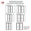 Bespoke Room Divider - Eco-Urban® Marfa Door Pair DD6313F - Frosted Glass with Full Glass Sides - Premium Primed - Colour & Size Options