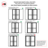 Bespoke Room Divider - Eco-Urban® Glasgow Door Pair DD6314F - Frosted Glass with Full Glass Sides - Premium Primed - Colour & Size Options