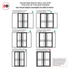 Bespoke Room Divider - Eco-Urban® Glasgow Door Pair DD6314F - Frosted Glass with Full Glass Sides - Premium Primed - Colour & Size Options