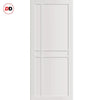 Top Mounted Black Sliding Track & Solid Wood Door - Eco-Urban® Glasgow 6 Panel Solid Wood Door DD6314 - Cloud White Premium Primed