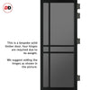 Glasgow 6 Pane Solid Wood Internal Door Pair UK Made DD6314 - Tinted Glass - Eco-Urban® Shadow Black Premium Primed