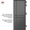 Glasgow 6 Pane Solid Wood Internal Door Pair UK Made DD6314 - Tinted Glass - Eco-Urban® Stormy Grey Premium Primed