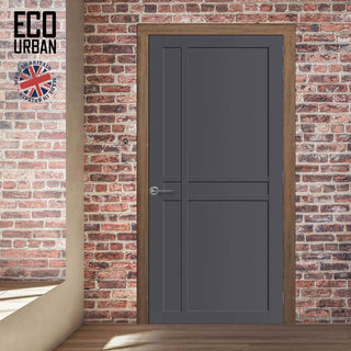 Image: Glasgow 6 Panel Solid Wood Internal Door UK Made DD6314 - Eco-Urban® Stormy Grey Premium Primed
