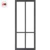 Bespoke Handmade Eco-Urban® Bronx 4 Pane Single Evokit Pocket Door DD6315G - Clear Glass - Colour Options