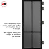 Bronx 4 Pane Solid Wood Internal Door Pair UK Made DD6315 - Tinted Glass - Eco-Urban® Shadow Black Premium Primed