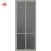 Bronx 4 Pane Solid Wood Internal Door UK Made DD6315 - Tinted Glass - Eco-Urban® Mist Grey Premium Primed