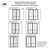 Bespoke Room Divider - Eco-Urban® Bronx Door Pair DD6315C - Clear Glass with Full Glass Sides - Premium Primed - Colour & Size Options