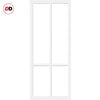 Handmade Eco-Urban® Bronx 4 Pane Double Absolute Evokit Pocket Door DD6315SG - Frosted Glass - Colour & Size Options