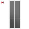 Bronx 4 Pane Solid Wood Internal Door UK Made DD6315 - Tinted Glass - Eco-Urban® Cloud White Premium Primed