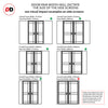 Bespoke Room Divider - Eco-Urban® Leith Door Pair DD6316F - Frosted Glass with Full Glass Sides - Premium Primed - Colour & Size Options