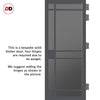 Leith 9 Pane Solid Wood Internal Door Pair UK Made DD6316 - Tinted Glass - Eco-Urban® Stormy Grey Premium Primed