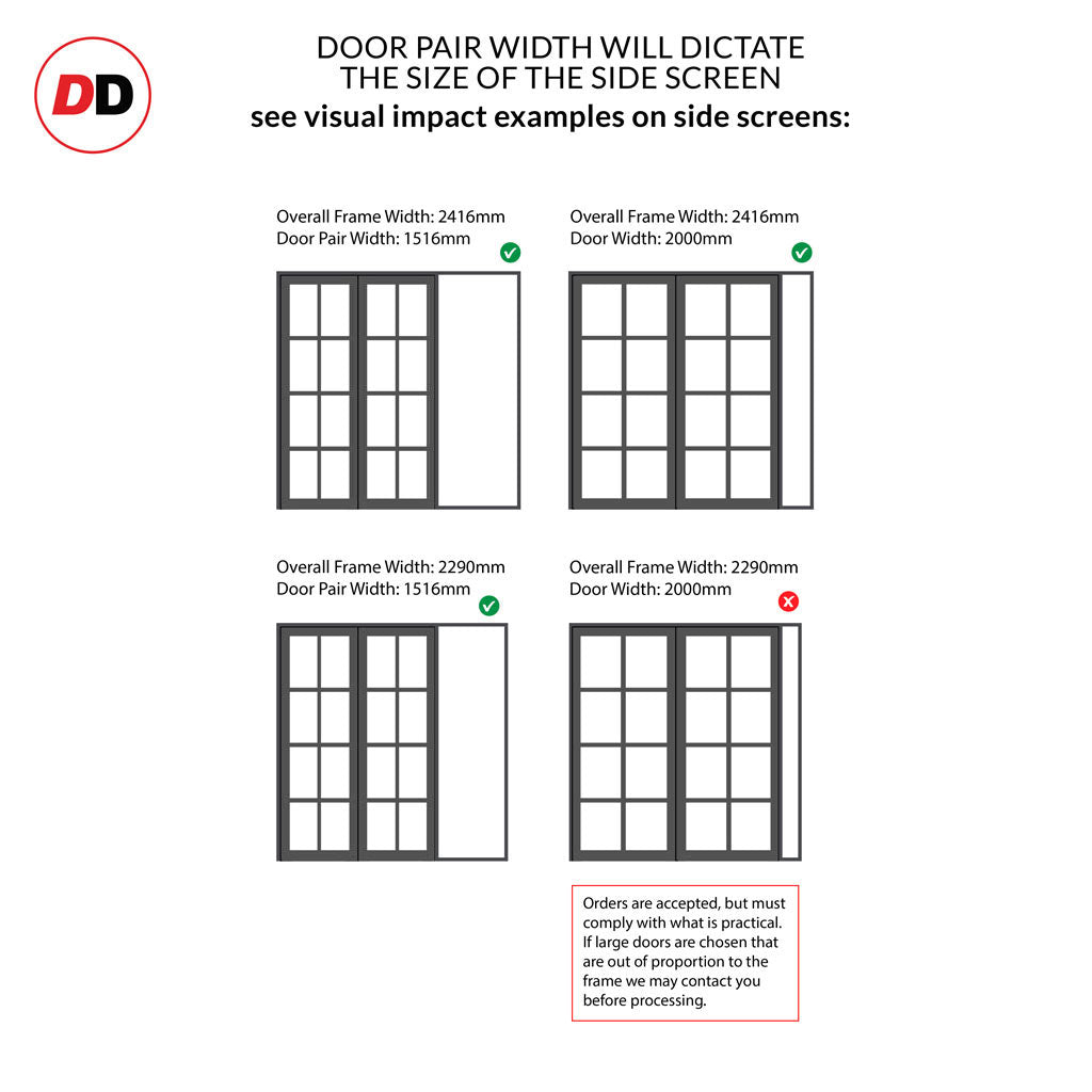 Bespoke Room Divider - Eco-Urban® Perth Door Pair DD6318F - Frosted Gl