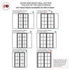 Bespoke Room Divider - Eco-Urban® Perth Door Pair DD6318F - Frosted Glass with Full Glass Sides - Premium Primed - Colour & Size Options