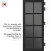 Urban Ultimate® Room Divider Perth 8 Pane Door Pair DD6318T - Tinted Glass with Matching Side - Colour & Size Options