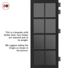 Perth 8 Pane Solid Wood Internal Door Pair UK Made DD6318 - Tinted Glass - Eco-Urban® Shadow Black Premium Primed