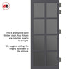 Perth 8 Pane Solid Wood Internal Door Pair UK Made DD6318 - Tinted Glass - Eco-Urban® Stormy Grey Premium Primed