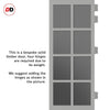Perth 8 Pane Solid Wood Internal Door UK Made DD6318 - Tinted Glass - Eco-Urban® Mist Grey Premium Primed