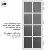 Perth 8 Pane Solid Wood Internal Door Pair UK Made DD6318 - Tinted Glass - Eco-Urban® Cloud White Premium Primed