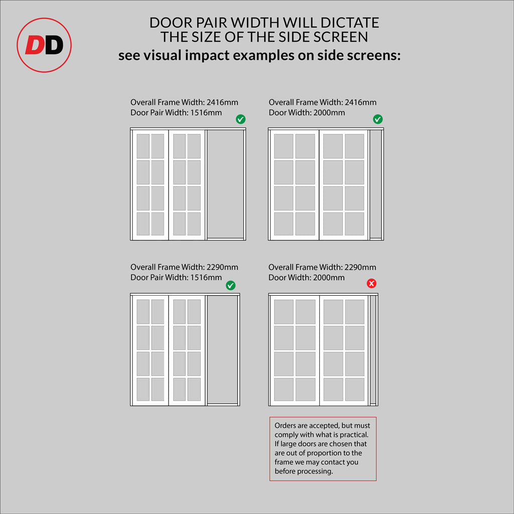 Bespoke Room Divider - Eco-Urban® Perth Door Pair DD6318C - Clear Glas