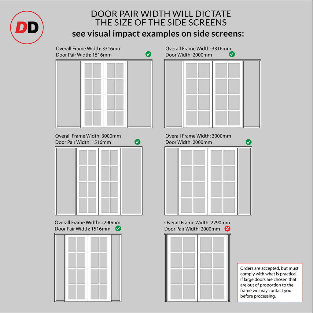 Bespoke Room Divider - Eco-Urban® Perth Door Pair DD6318C - Clear Glas ...