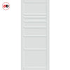 Oslo 7 Panel Solid Wood Internal Door Pair UK Made DD6400 - Eco-Urban® Cloud White Premium Primed