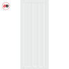 Malmo 4 Panel Solid Wood Internal Door Pair UK Made DD6401 - Eco-Urban® Cloud White Premium Primed