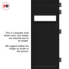 Eco-Urban Orkney 1 Pane 2 Panel Solid Wood Internal Door Pair UK Made DD6403SG Frosted Glass - Eco-Urban® Shadow Black Premium Primed