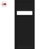 Handmade Eco-Urban Orkney 1 Pane 2 Panel Solid Wood Internal Door UK Made DD6403SG Frosted Glass - Eco-Urban® Shadow Black Premium Primed