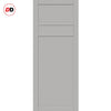 Orkney 3 Panel Solid Wood Internal Door Pair UK Made DD6403 - Eco-Urban® Mist Grey Premium Primed