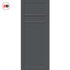 Orkney 3 Panel Solid Wood Internal Door Pair UK Made DD6403 - Eco-Urban® Stormy Grey Premium Primed