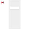 Bespoke Room Divider - Eco-Urban® Orkney Door DD6403C - Clear Glass with Full Glass Side - Premium Primed - Colour & Size Options