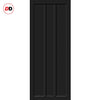 Cornwall 3 Panel Solid Wood Internal Door Pair UK Made DD6404 - Eco-Urban® Shadow Black Premium Primed